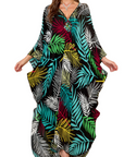 Yana Kaftan Donna Taglia Grande – Abito Maxi da Spiaggia in Viscosa, Scollo a V e Maniche a Pipistrello Bohemien