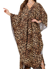 Yana Kaftan Donna Taglia Grande – Abito Maxi da Spiaggia in Viscosa, Scollo a V e Maniche a Pipistrello Bohemien