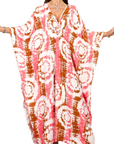 Yana Kaftan Donna Taglia Grande – Abito Maxi da Spiaggia in Viscosa, Scollo a V e Maniche a Pipistrello Bohemien