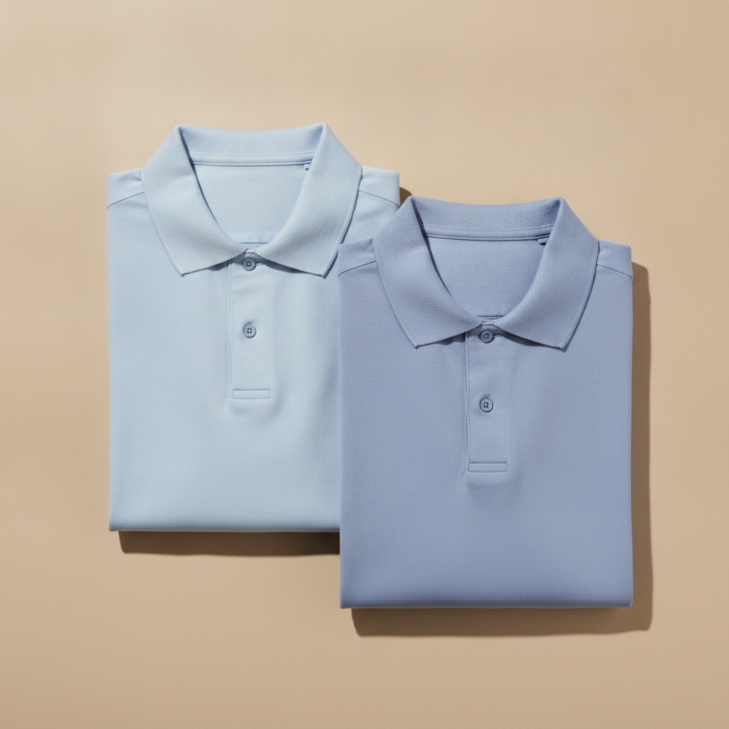 Polo Uomo in Lino Puro – Eleganza Naturale e Fresca - Azzurro Polvere