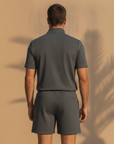 Completo Coordinato Uomo Polo Zip e Pantaloncini - vista posteriore