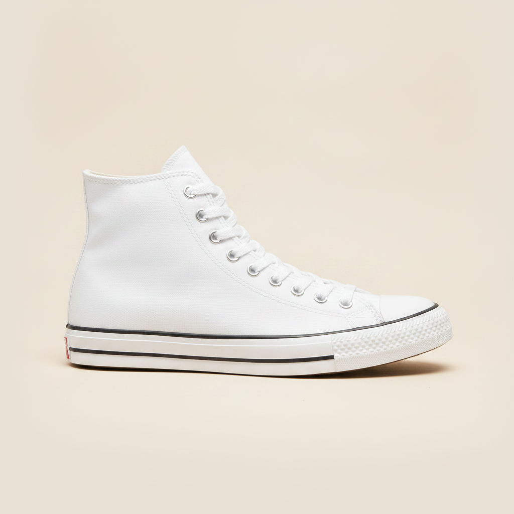 Sneakers Uomo Alte in Canvas – Casual Urbane Senza Tempo - Bianco