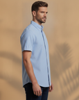 Camicia Uomo Oxford Manica Corta – Versatile ed Elegante Estiva - vista laterale