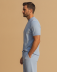 Completo Coordinato Uomo Camicia Doppio Ritorto e Pantaloncini - vista laterale
