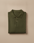 Polo Uomo Waffle Knit Testurizzata – Effetto Nido d'Ape Elegante - Verde Oliva