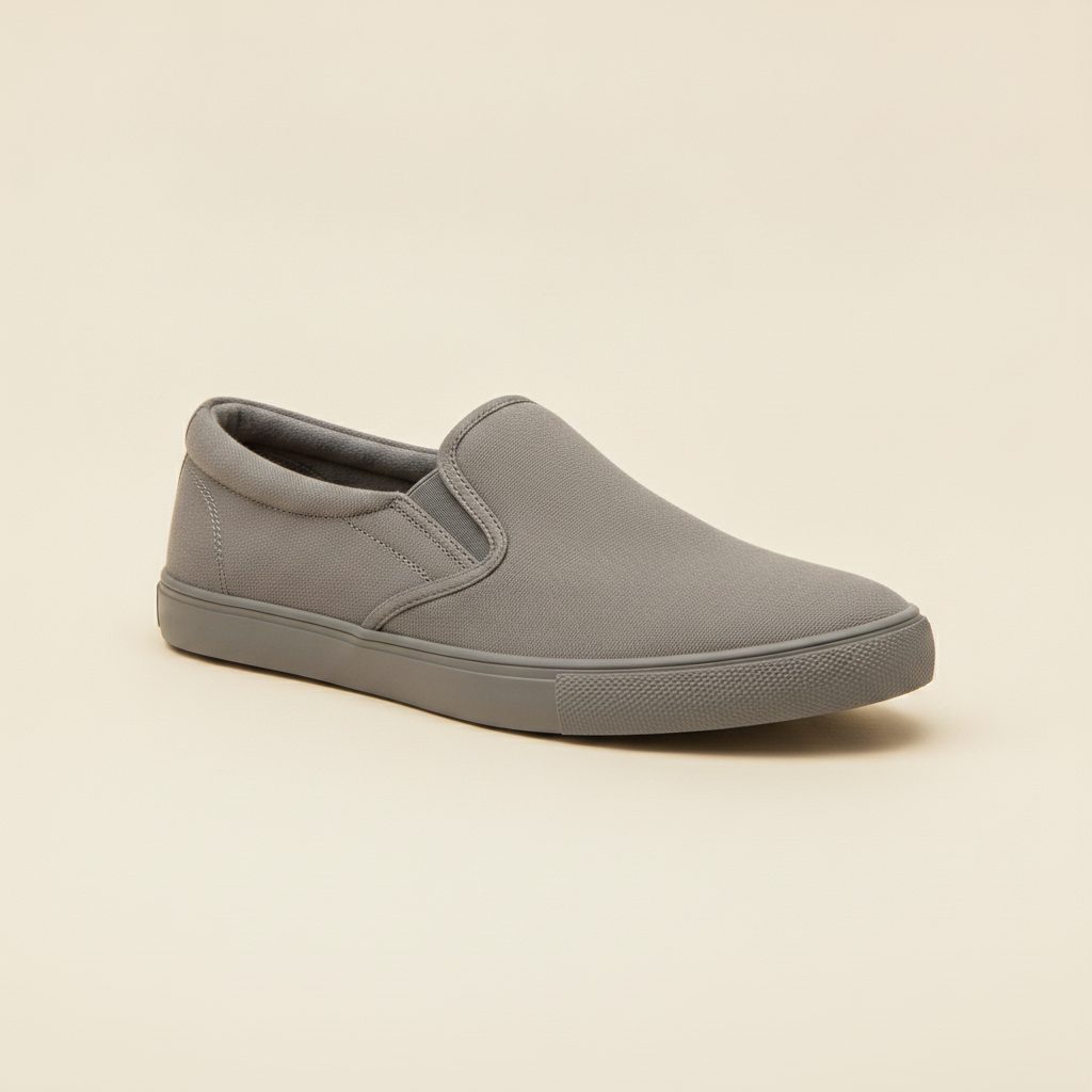 Scarpe Uomo Slip-On in Tela – Mocassino Casual Estivo Senza Lacci - Grigio