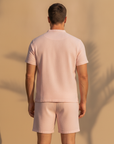 Completo Coordinato Uomo Camicia Fiammata Pastello e Pantaloncini - vista posteriore