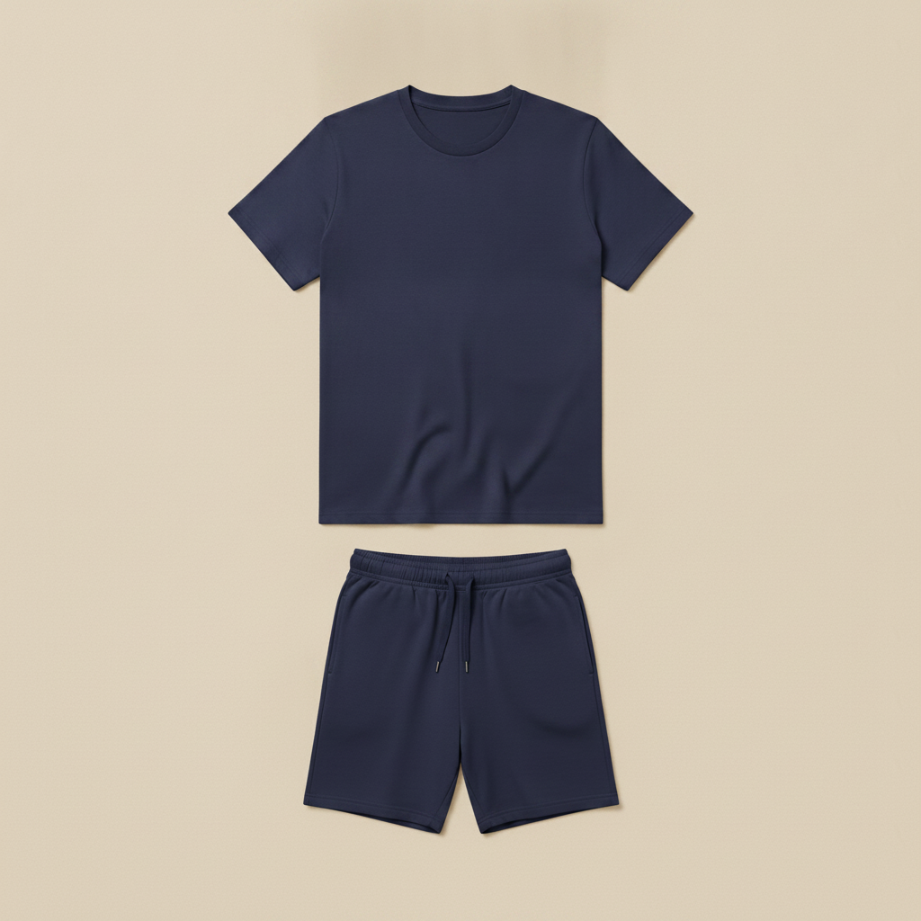 Completo Coordinato Uomo T-shirt e Pantaloncini - Blu Navy