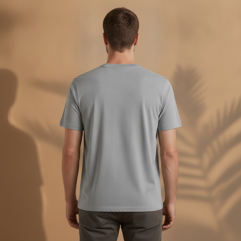 T-shirt Uomo con Taschino – Dettaglio Casual Pratico - vista posteriore