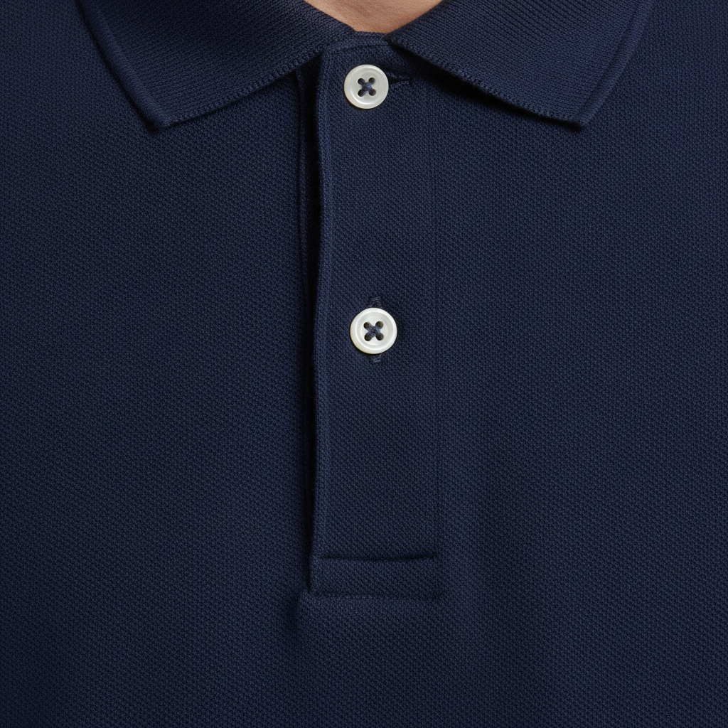 Polo Uomo in Piqué con Colletto Ampio – Stile Classico Premium - dettaglio