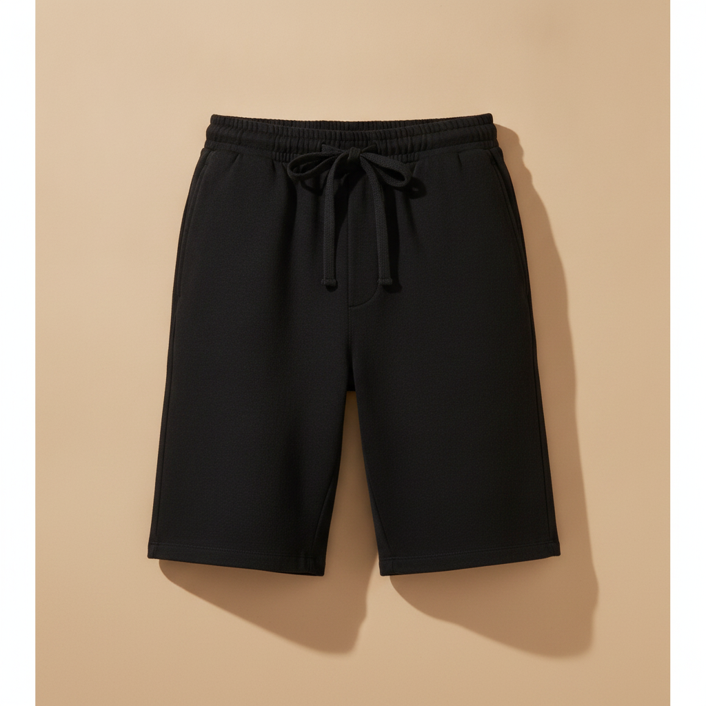 Pantaloncini Uomo con Coulisse in Cotone – Comfort Casual Rilassato - Nero