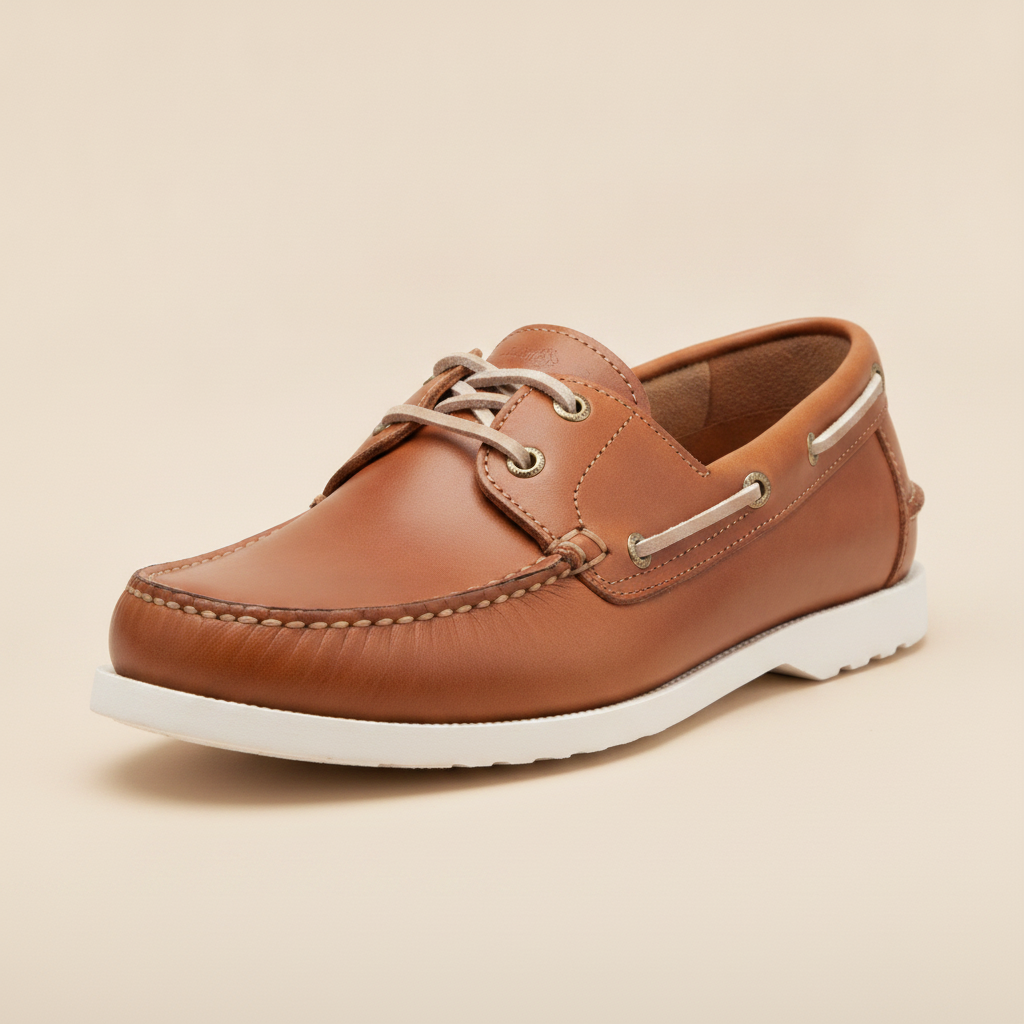 Scarpe da Barca Uomo in Pelle – Boat Shoes Classiche Estive - vista 3-4