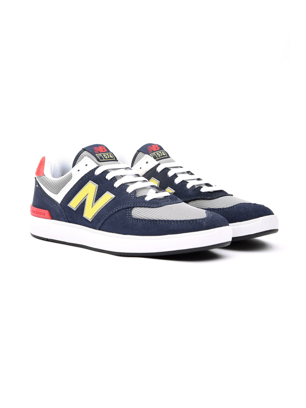 new balance 574 navy yellow scarpe uomo