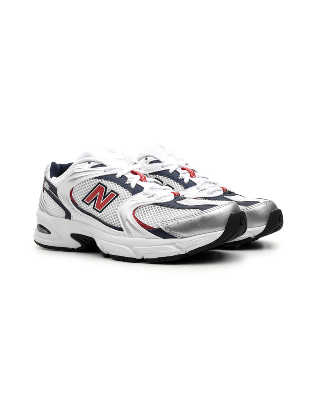 new balance 530 white silver metallic navy red scarpe unisex