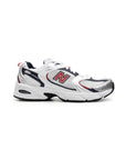new balance 530 white silver metallic navy red scarpe unisex