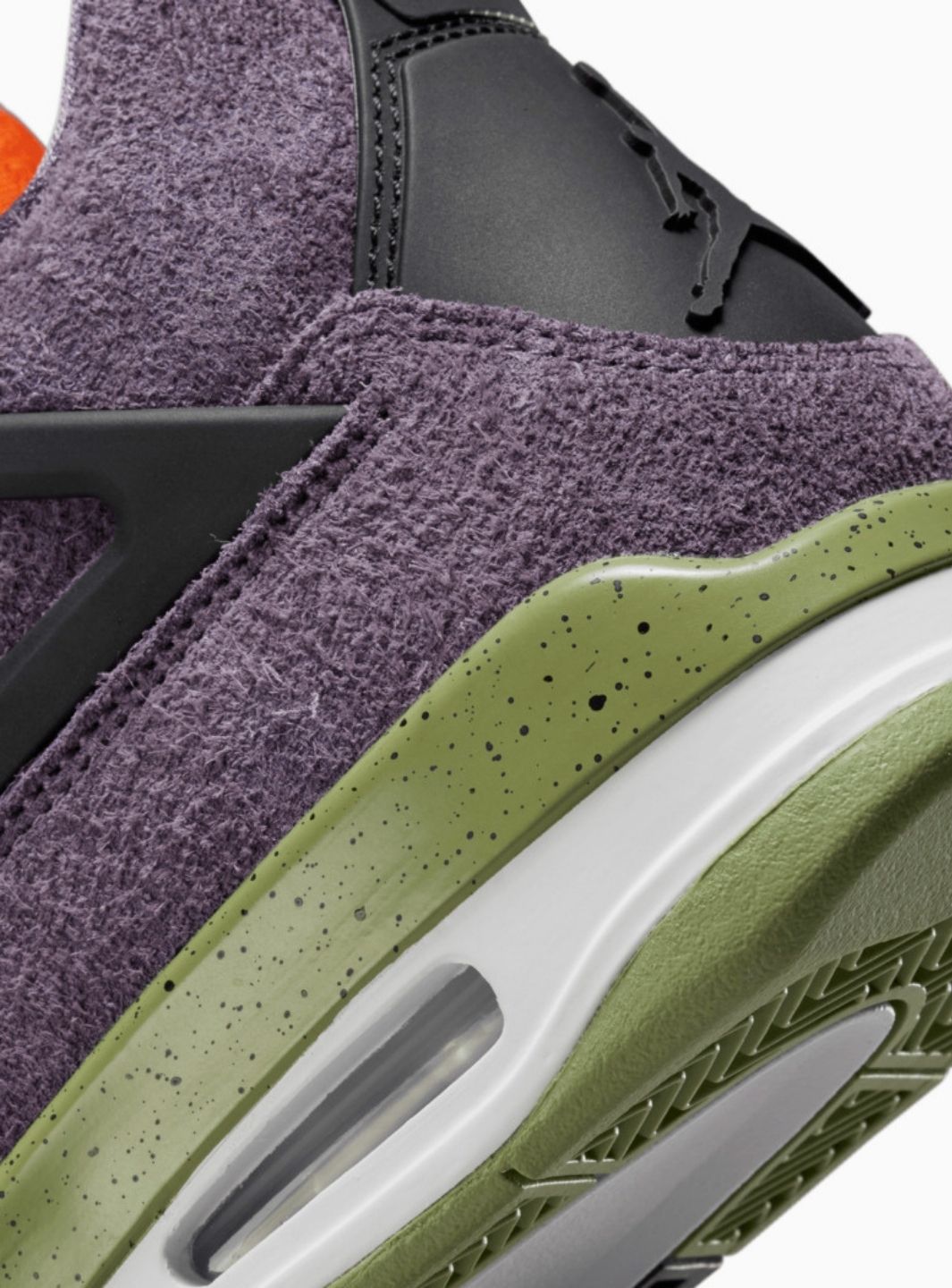 Nike Air Jordan 4 Retro Canyon Purple sneakers alte in viola bianco - dettaglio tomaia