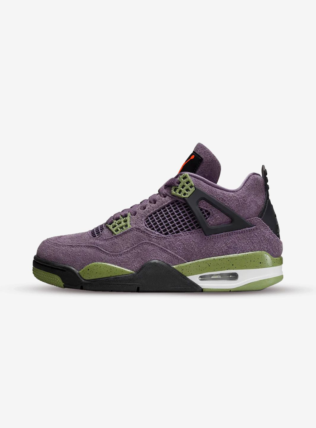 Nike Air Jordan 4 Retro Canyon Purple sneakers alte in viola bianco - vista laterale