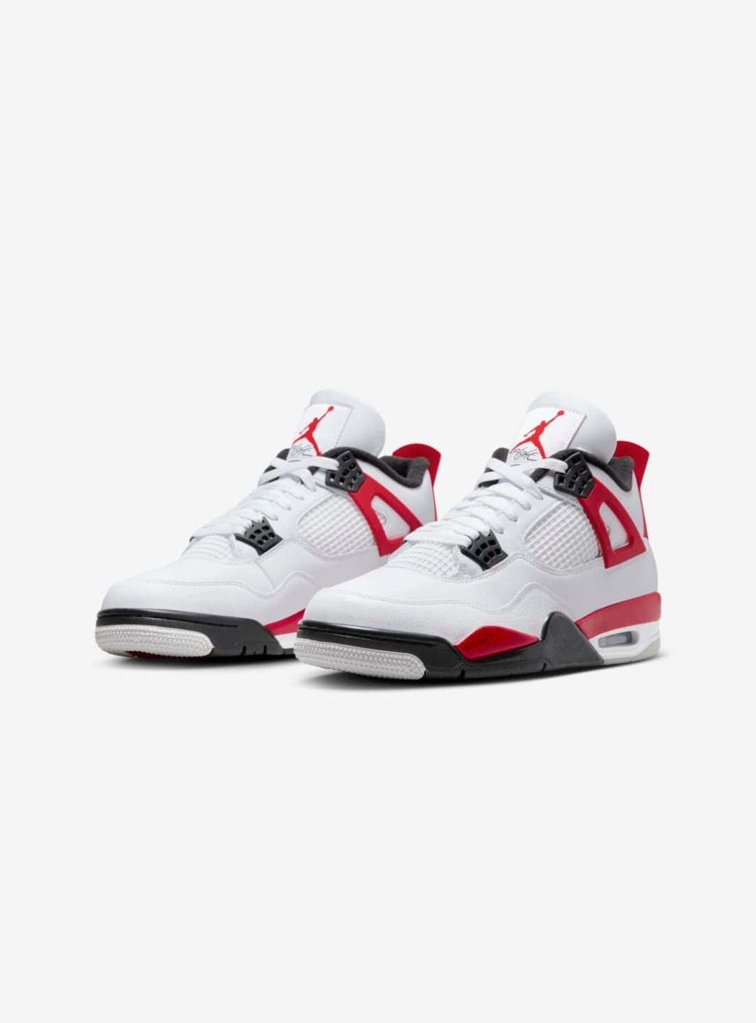 Nike Air Jordan 4 Retro Red Cement sneakers alte in bianco rosso - vista frontale