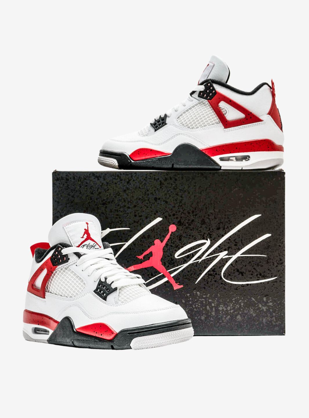 Nike Air Jordan 4 Retro Red Cement sneakers alte in bianco rosso - dettaglio suola