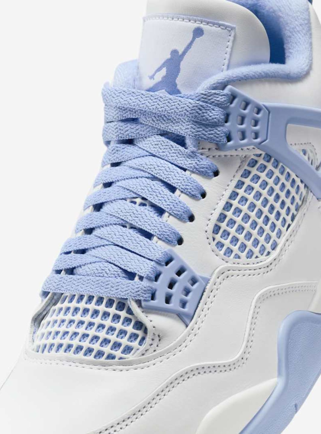 Nike Air Jordan 4 Retro Aluminum Forget Me Not sneakers alte in bianco azzurro - dettaglio suola