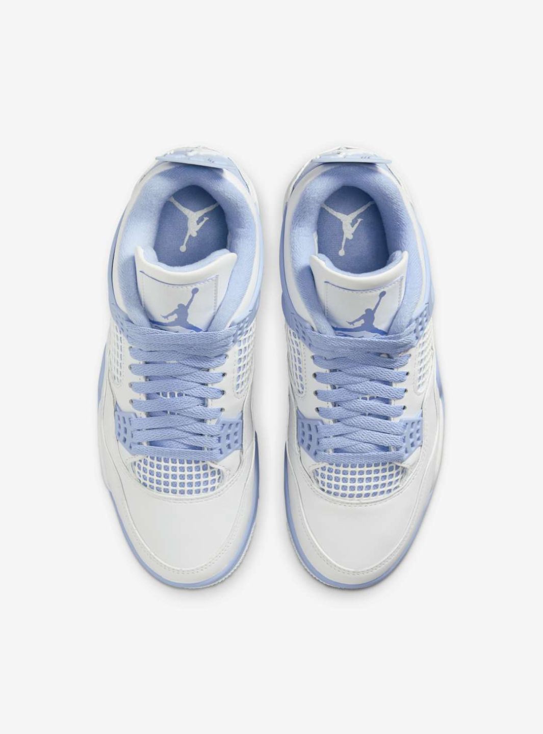 Nike Air Jordan 4 Retro Aluminum Forget Me Not sneakers alte in bianco azzurro - vista posteriore