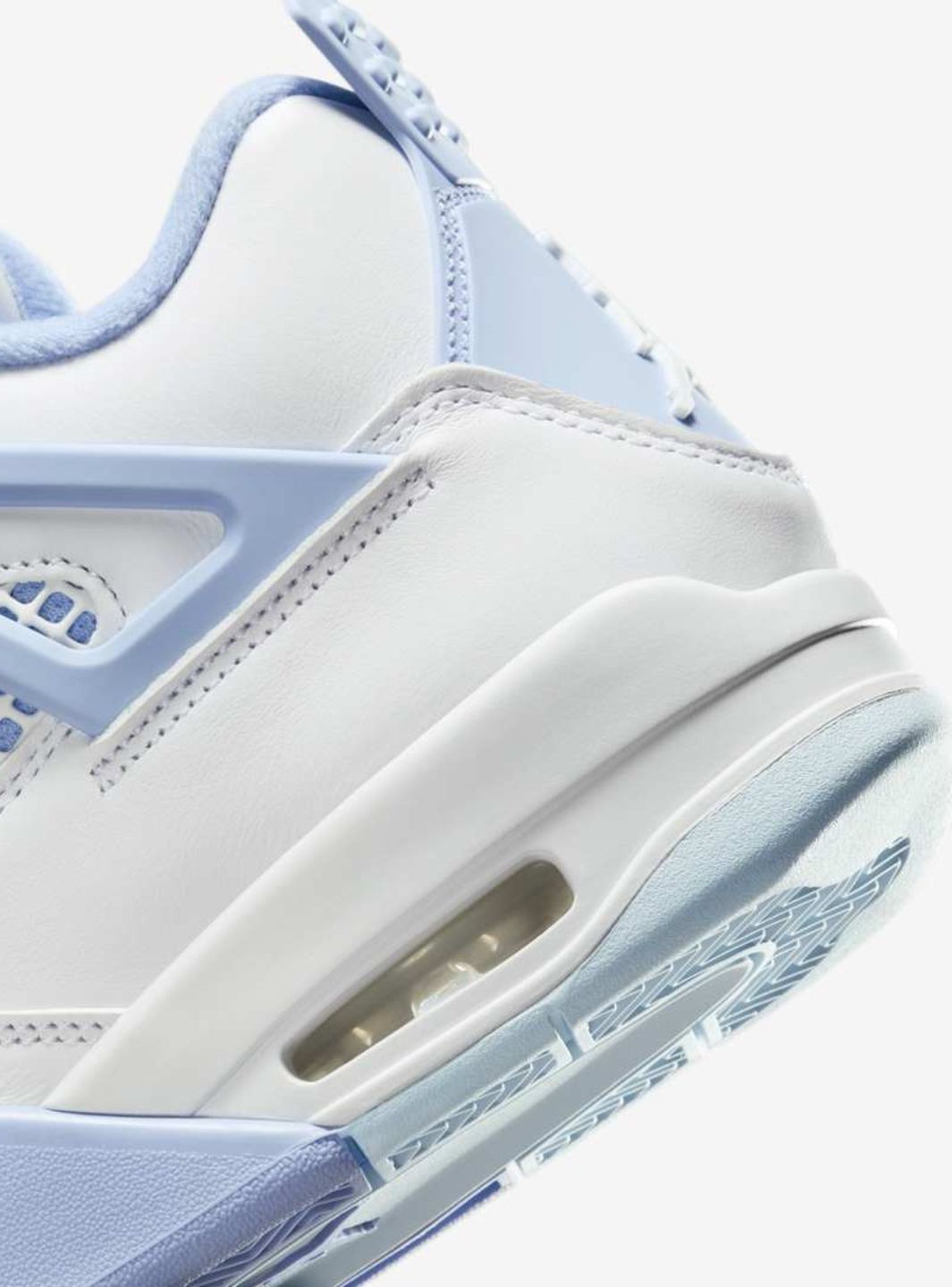 Nike Air Jordan 4 Retro Aluminum Forget Me Not sneakers alte in bianco azzurro - dettaglio tomaia
