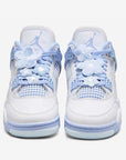 Nike Air Jordan 4 Retro Aluminum Forget Me Not sneakers alte in bianco azzurro - vista dall'alto