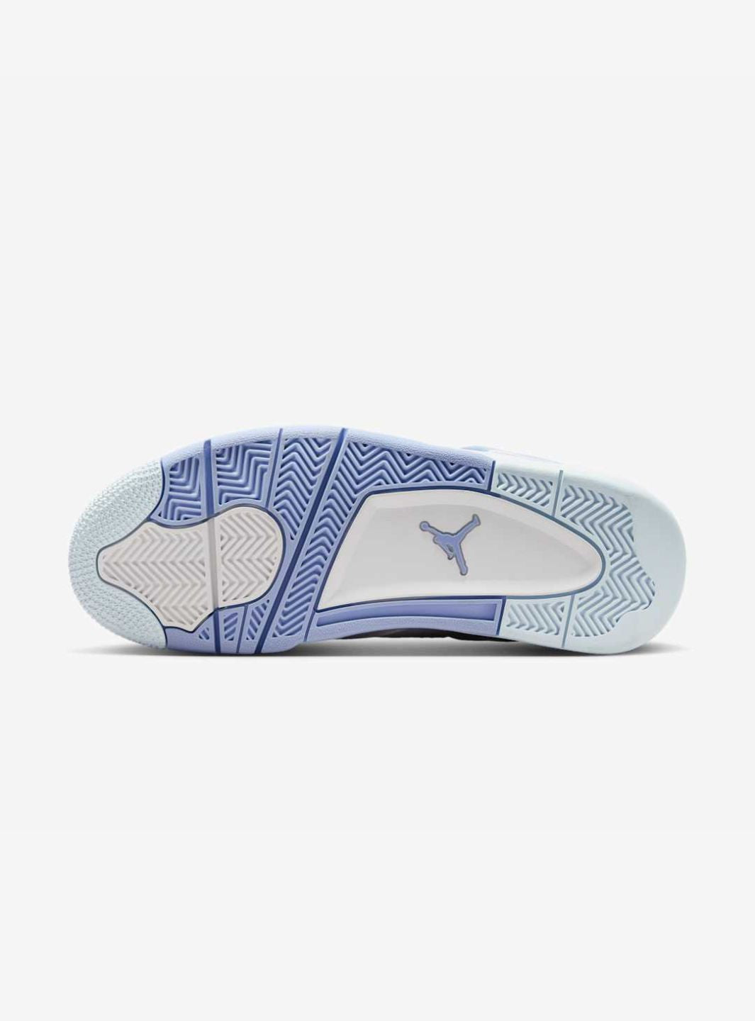 Nike Air Jordan 4 Retro Aluminum Forget Me Not sneakers alte in bianco azzurro - vista laterale