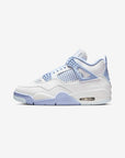 Nike Air Jordan 4 Retro Aluminum Forget Me Not sneakers alte in bianco azzurro - vista laterale