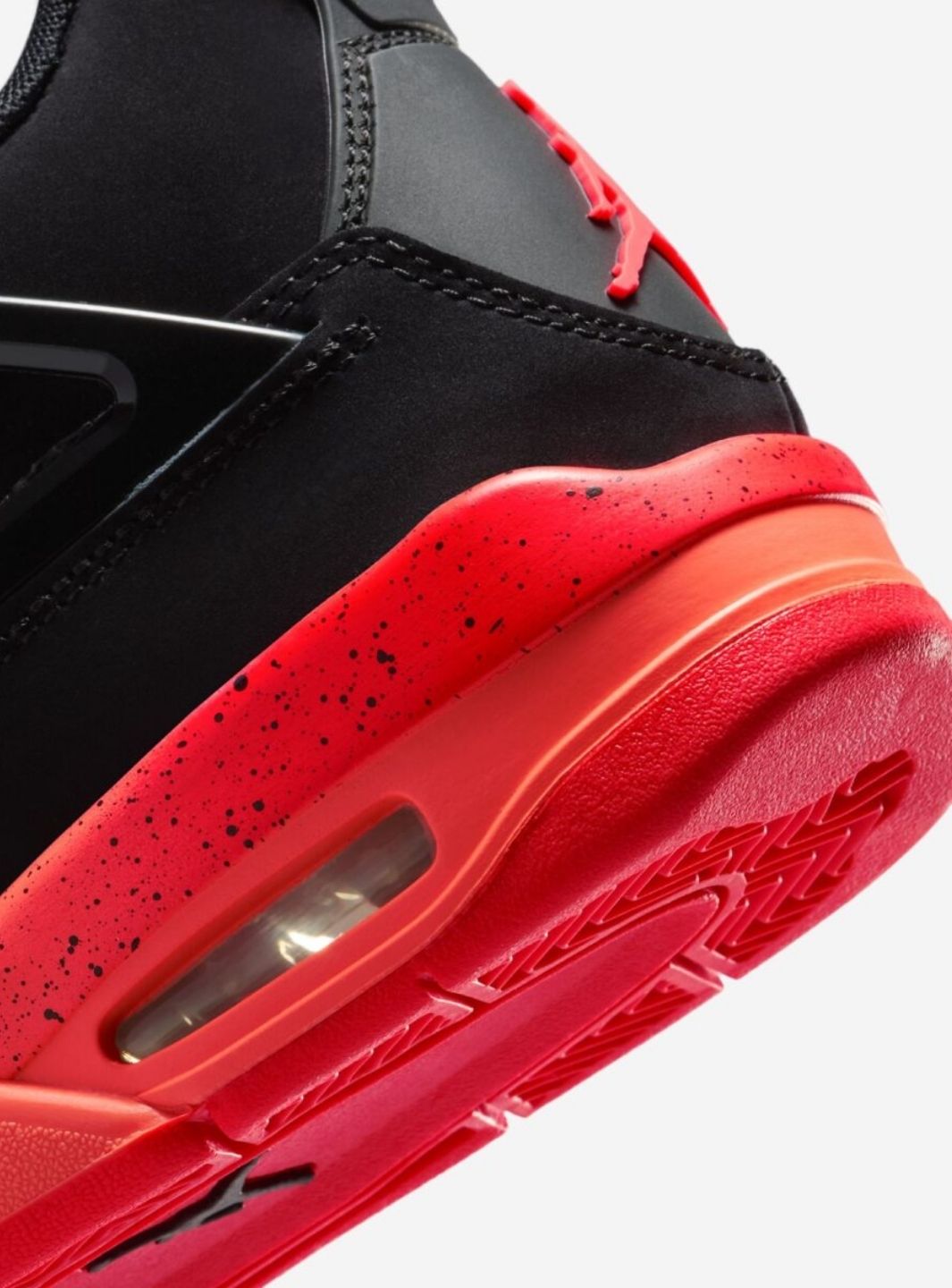Nike Air Jordan 4 Retro Black Infrared Barely Volt sneakers alte in nero verde - dettaglio tomaia