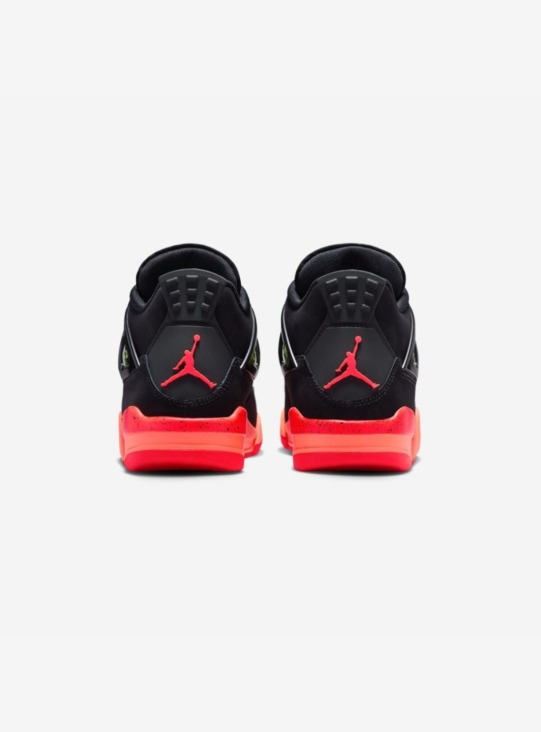 Nike Air Jordan 4 Retro Black Infrared Barely Volt sneakers alte in nero verde - vista dall'alto