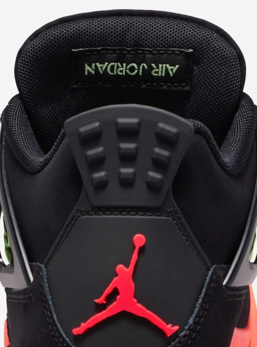 Nike Air Jordan 4 Retro Black Infrared Barely Volt sneakers alte in nero verde - indossate
