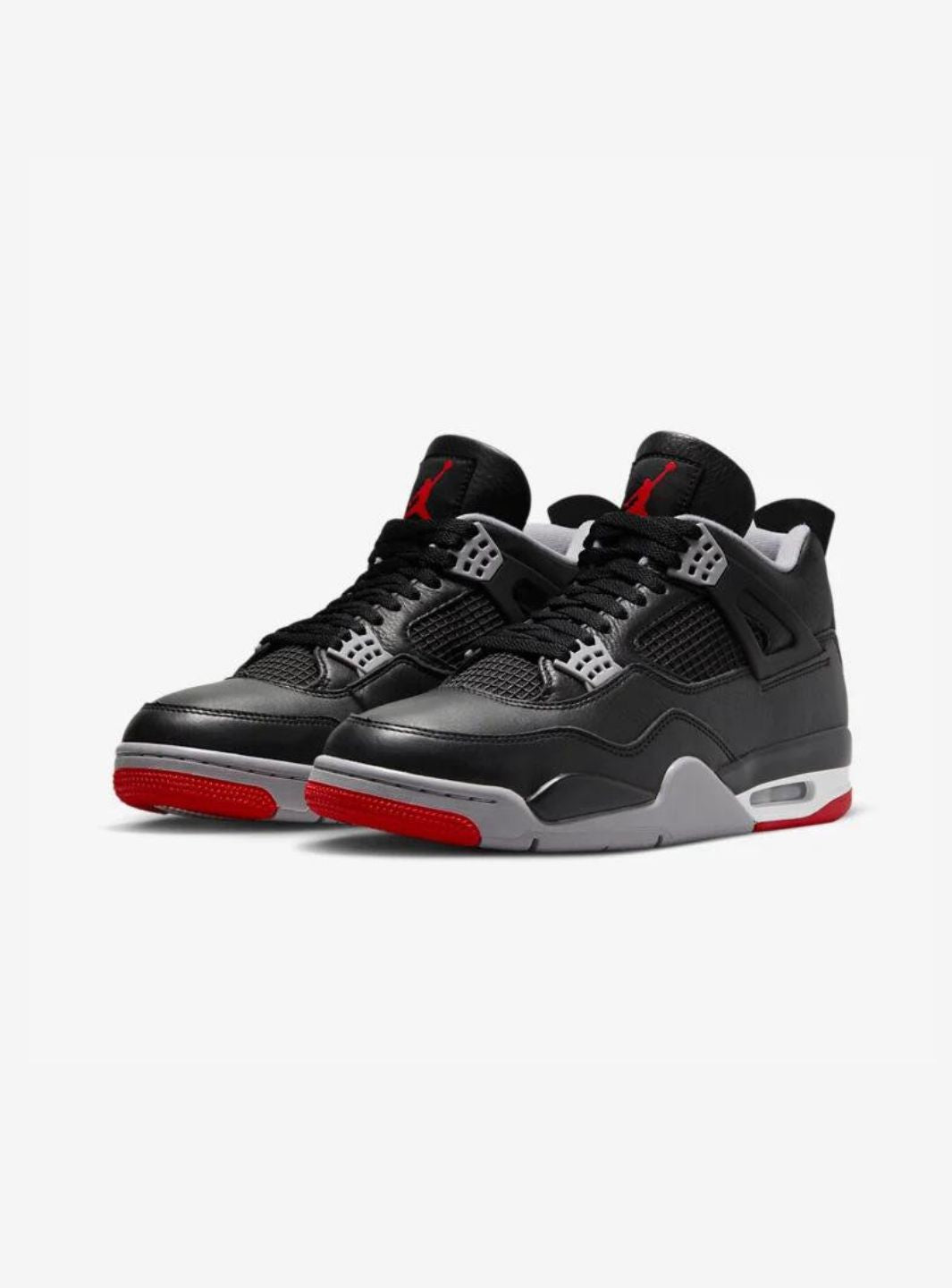 Nike Air Jordan 4 Retro Bred Reimagined sneakers alte in nero rosso - vista frontale