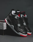 Nike Air Jordan 4 Retro Bred Reimagined sneakers alte in nero rosso - dettaglio suola