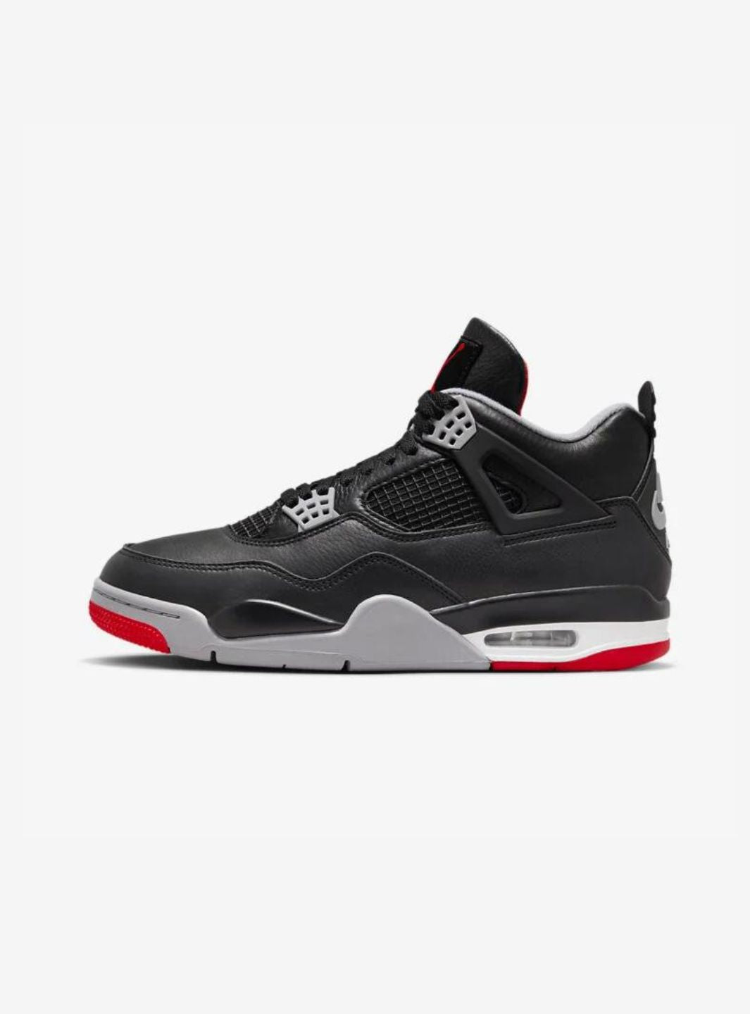 Nike Air Jordan 4 Retro Bred Reimagined sneakers alte in nero rosso - vista laterale