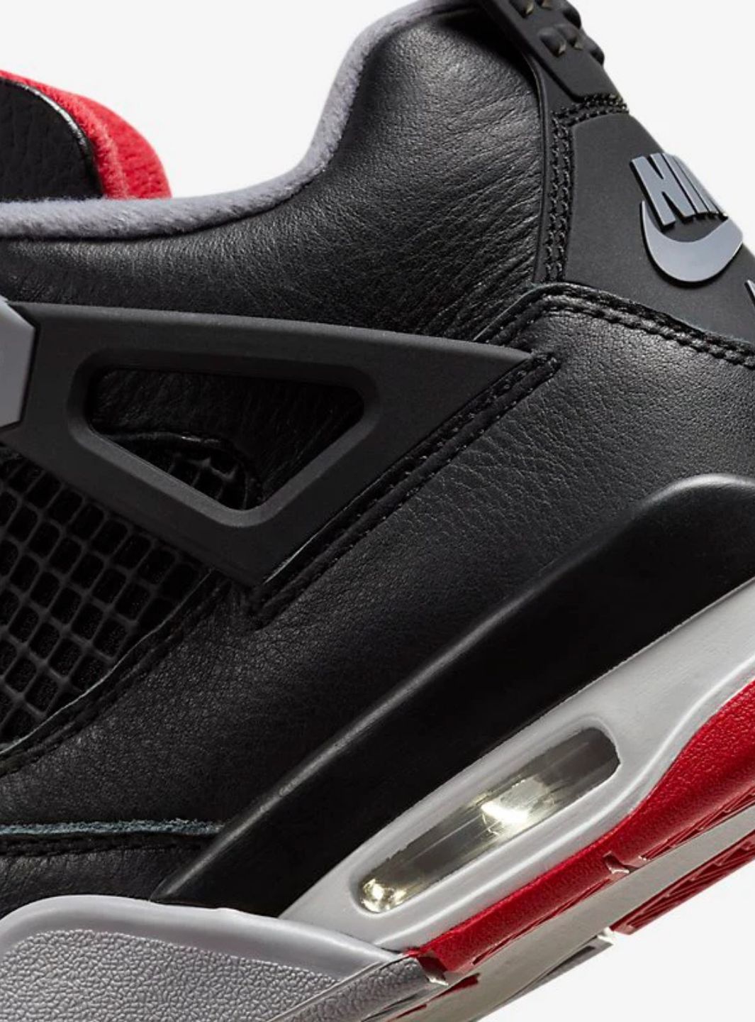Nike Air Jordan 4 Retro Bred Reimagined sneakers alte in nero rosso - vista posteriore