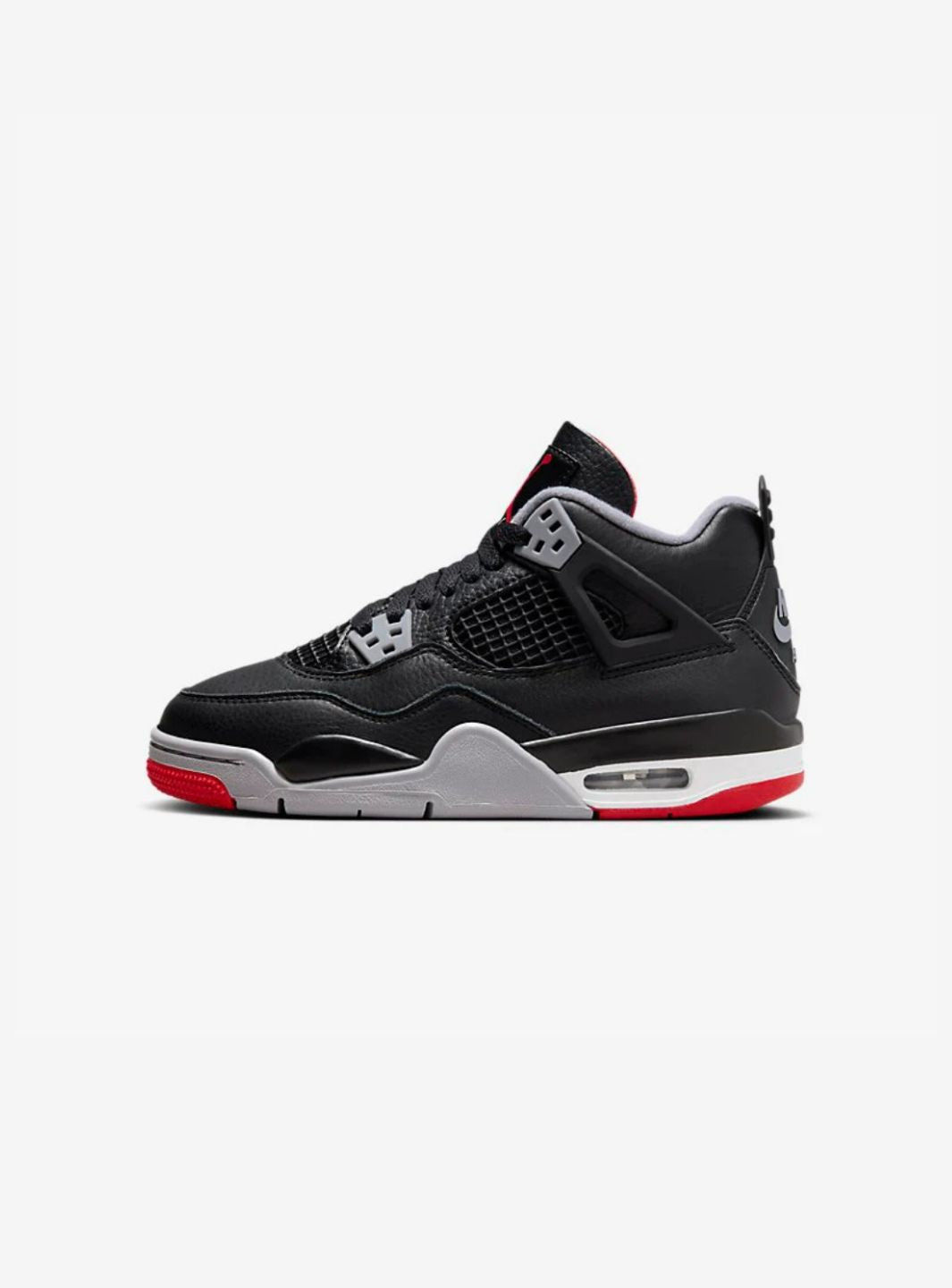 Nike Air Jordan 4 Retro Bred Reimagined sneakers alte in nero rosso - vista laterale