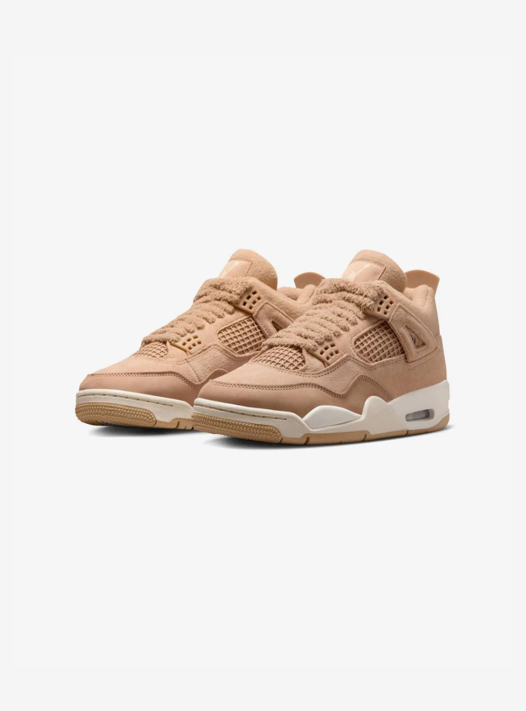 Nike Air Jordan 4 Retro Cozy Girl sneakers alte in beige crema - vista frontale