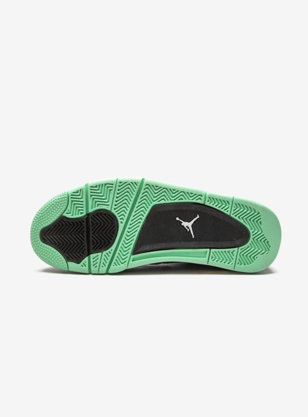 Nike Air Jordan 4 Retro Green Glow sneakers alte in nero verde - vista posteriore