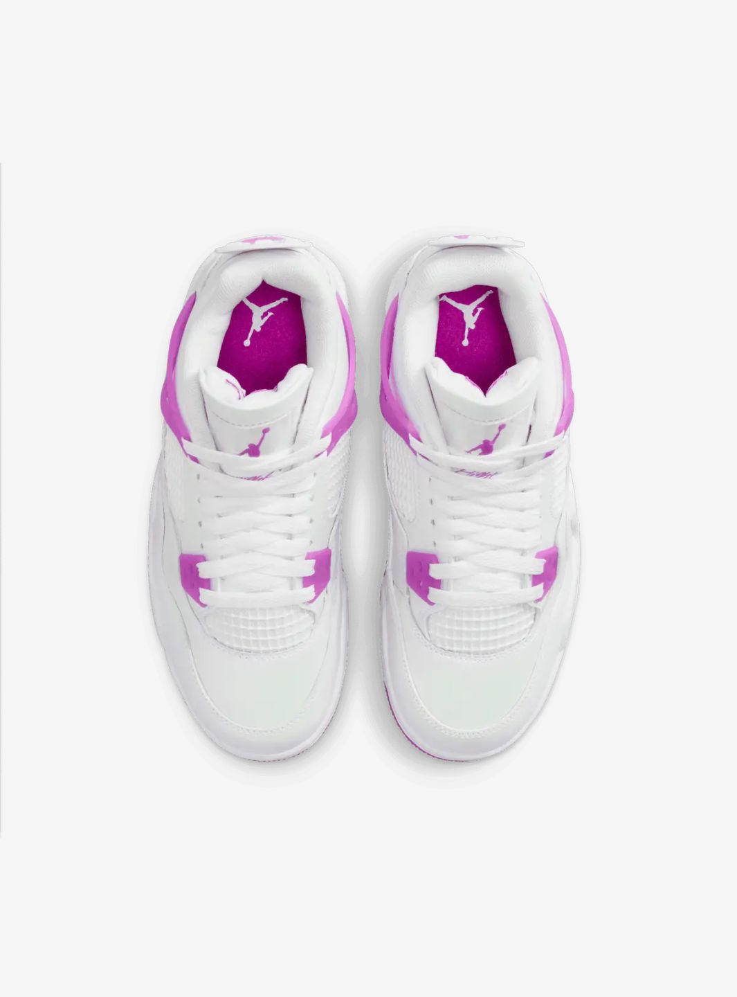 Nike Air Jordan 4 Retro Hyper Violet sneakers alte in viola bianco - indossate