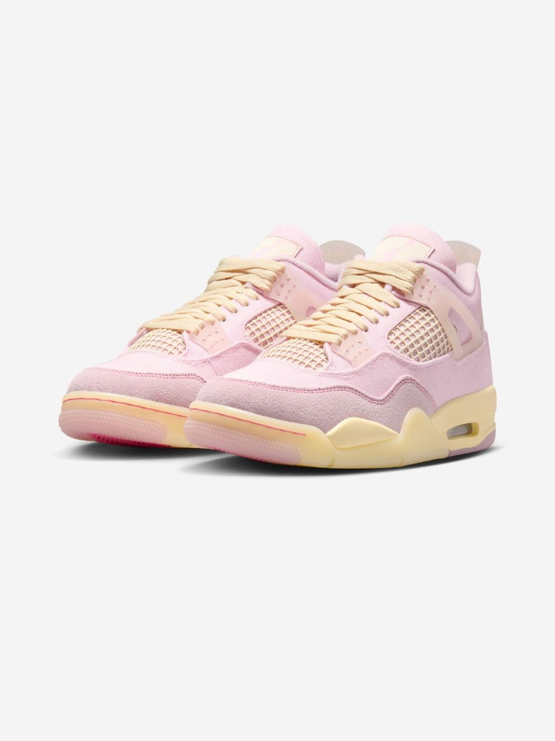 Nike Air Jordan 4 Retro Iced Carmine sneakers alte in bianco rosso - vista frontale
