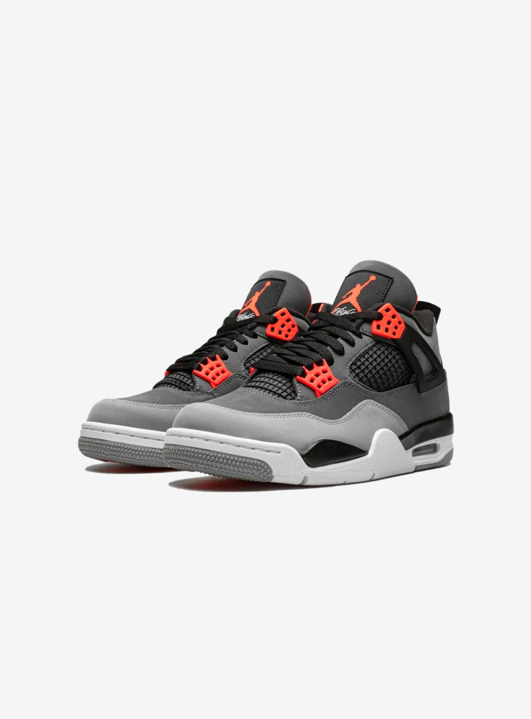 Nike Air Jordan 4 Retro Infrared sneakers alte in grigio rosso - vista frontale