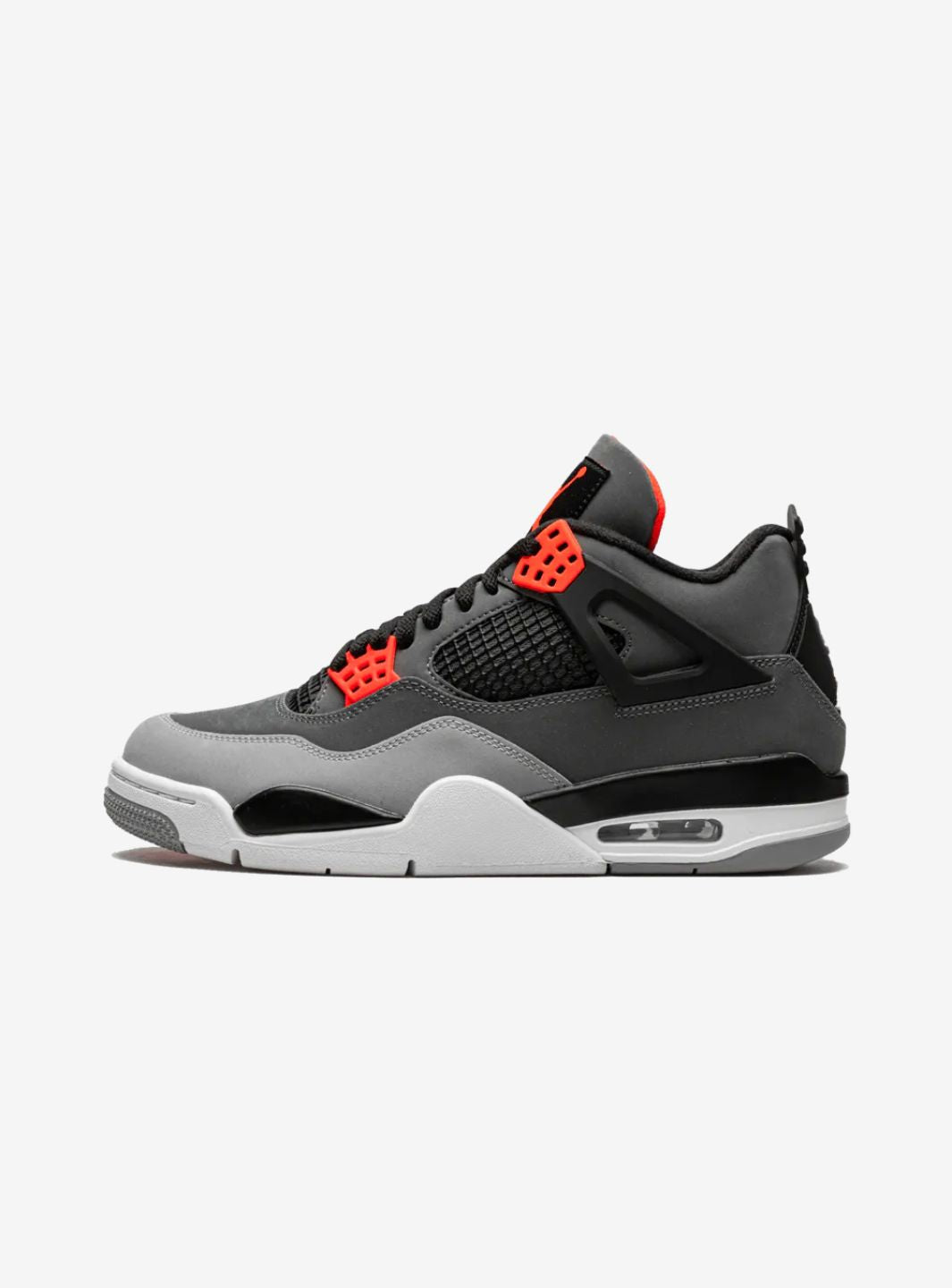 Nike Air Jordan 4 Retro Infrared sneakers alte in grigio rosso - vista laterale