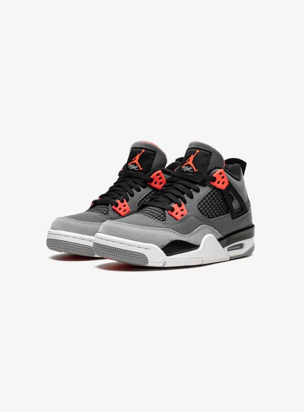 Nike Air Jordan 4 Retro Infrared sneakers alte in grigio rosso - vista frontale