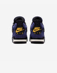 Nike Air Jordan 4 Retro Lakers sneakers alte in viola giallo - vista dall'alto