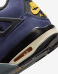 Nike Air Jordan 4 Retro Lakers sneakers alte in viola giallo - dettaglio tomaia