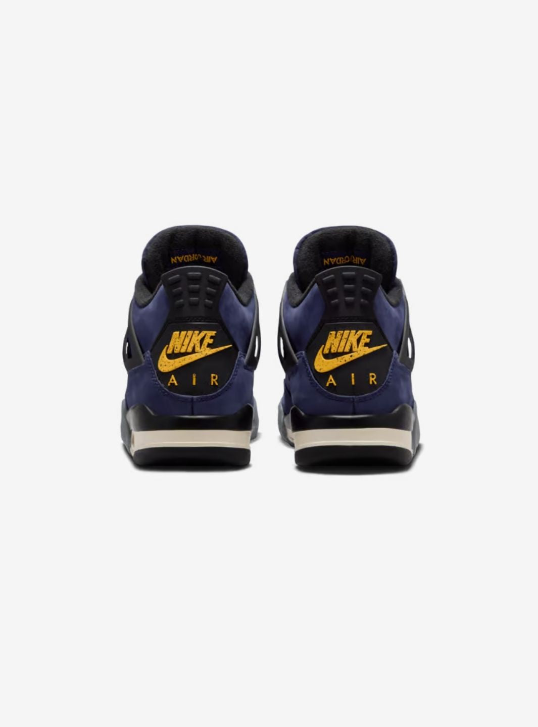 Nike Air Jordan 4 Retro Lakers sneakers alte in viola giallo - vista dall'alto