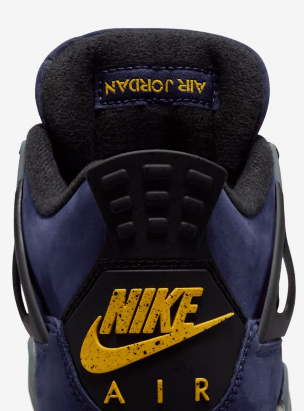 Nike Air Jordan 4 Retro Lakers sneakers alte in viola giallo - indossate