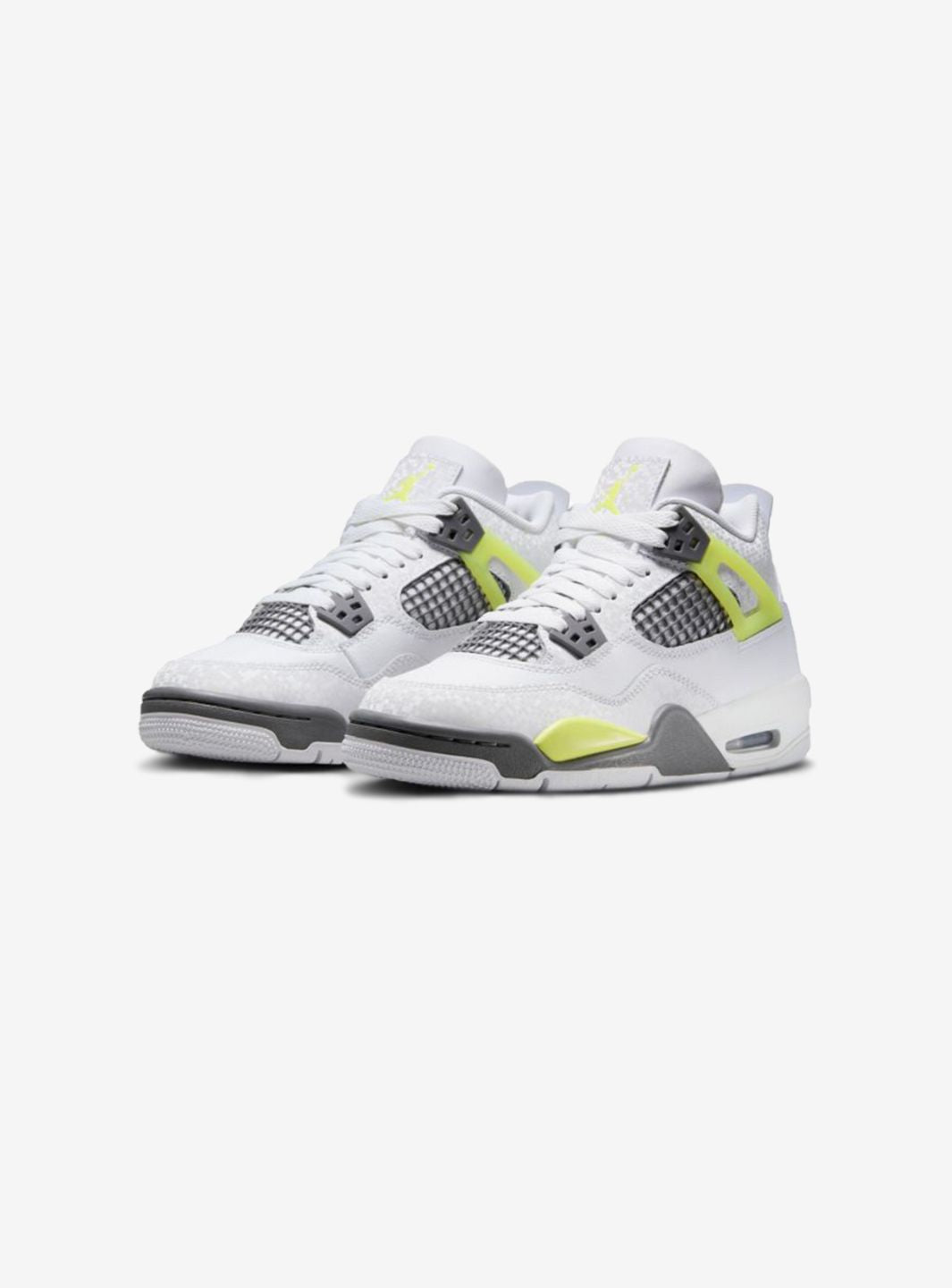 Nike Air Jordan 4 Retro Light Lemon Twist sneakers alte in giallo bianco - vista frontale