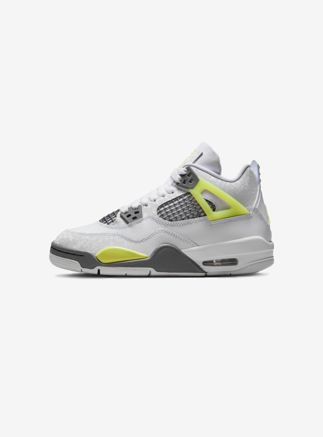 Nike Air Jordan 4 Retro Light Lemon Twist sneakers alte in giallo bianco - vista laterale